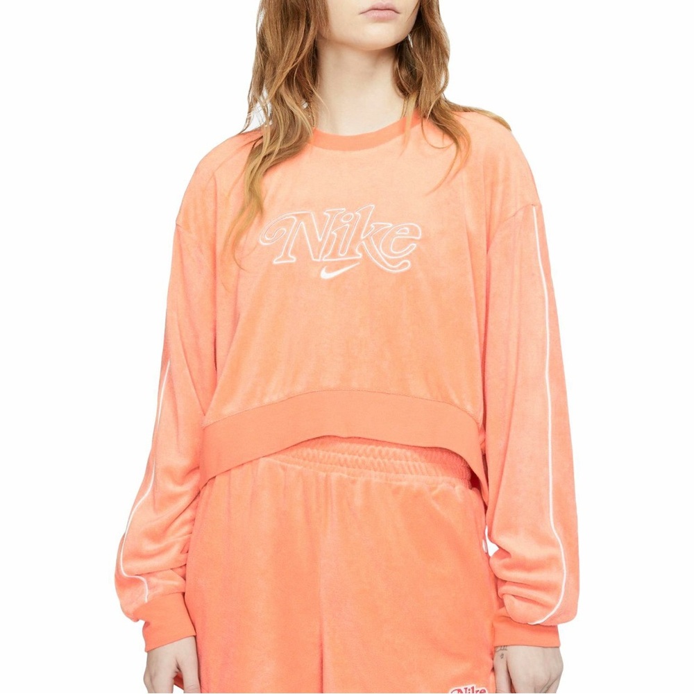 Nike size small cropped Women's pink Orange Sweatshirt